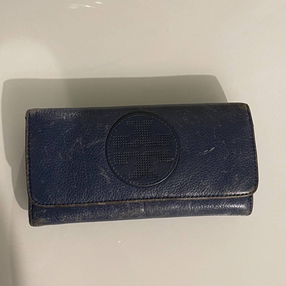 Tory Burch navy blue wallet